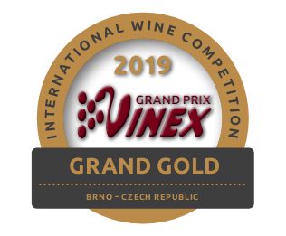 Medailička na láhve GRAND PRIX VINEX 2019 - velká zlatá